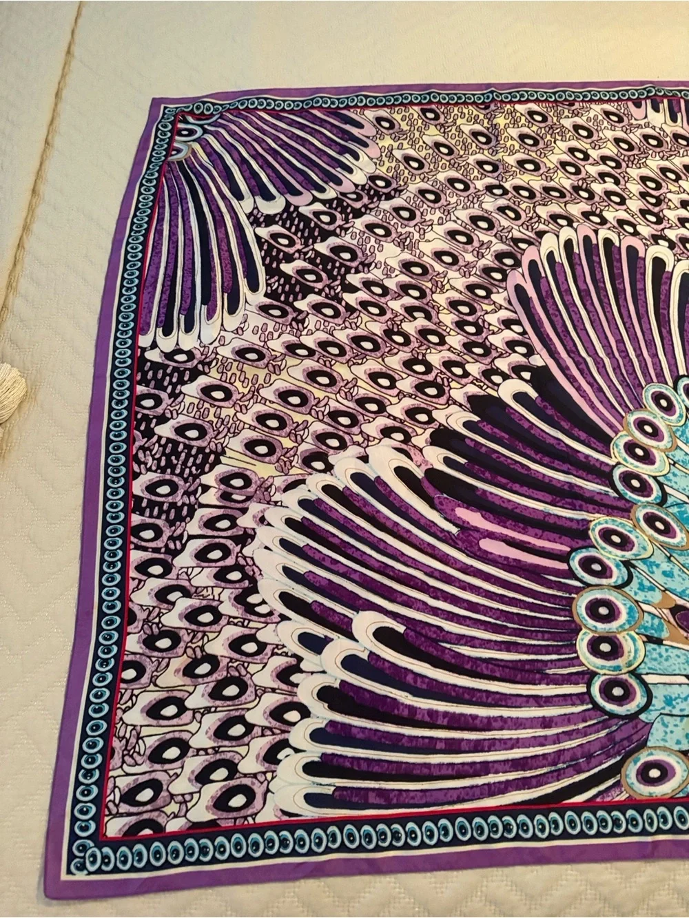 Vintage “Peacock” Scarf Large